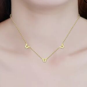 Giani Bernini 3 Butterfly Collar Necklace. 18K gold plate. 16" + 2" extender NWT